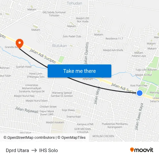 Dprd Utara to IHS Solo map
