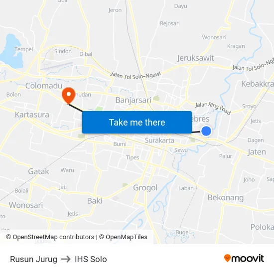 Rusun Jurug to IHS Solo map