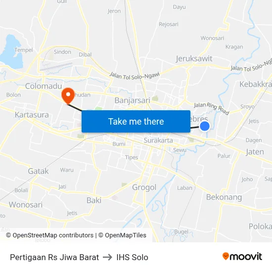 Pertigaan Rs Jiwa Barat to IHS Solo map