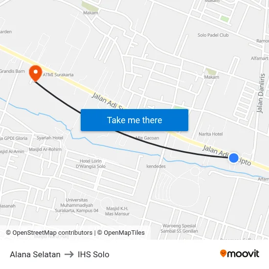 Alana Selatan to IHS Solo map