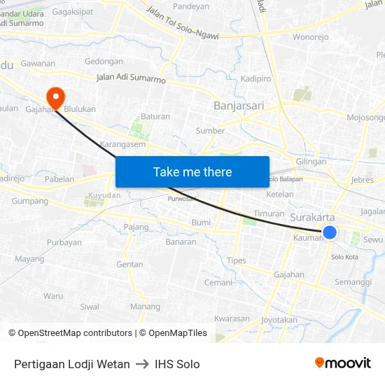 Pertigaan Lodji Wetan to IHS Solo map