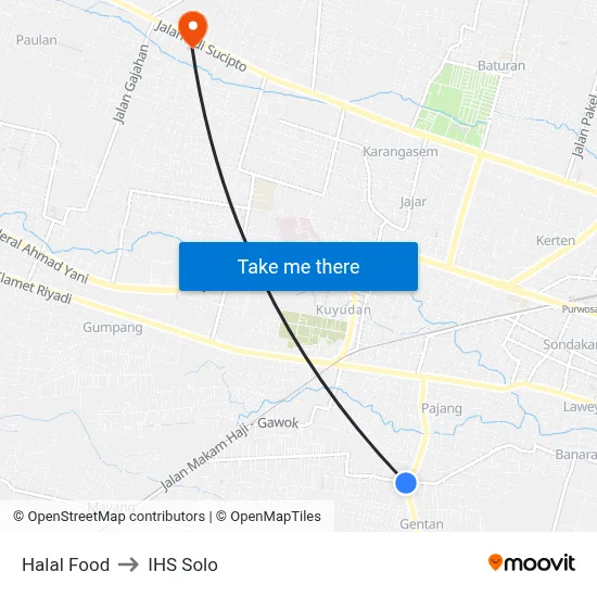 Halal Food to IHS Solo map