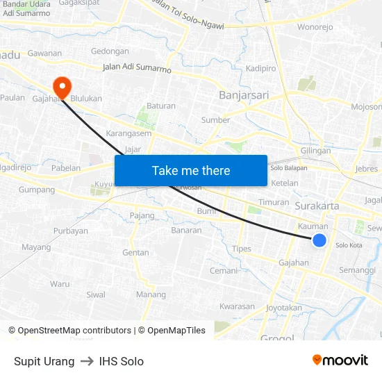 Supit Urang to IHS Solo map