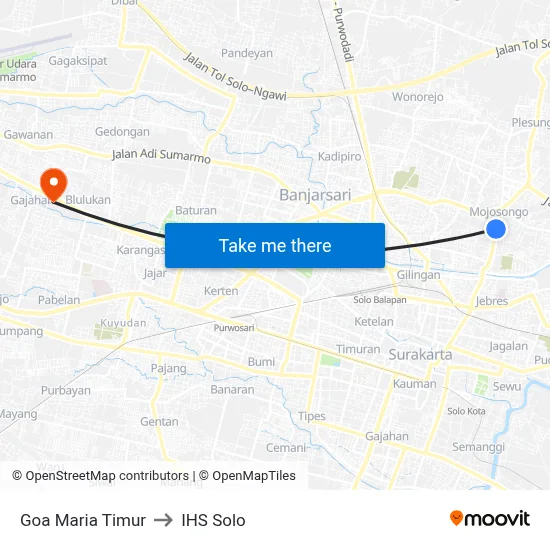 Goa Maria Timur to IHS Solo map