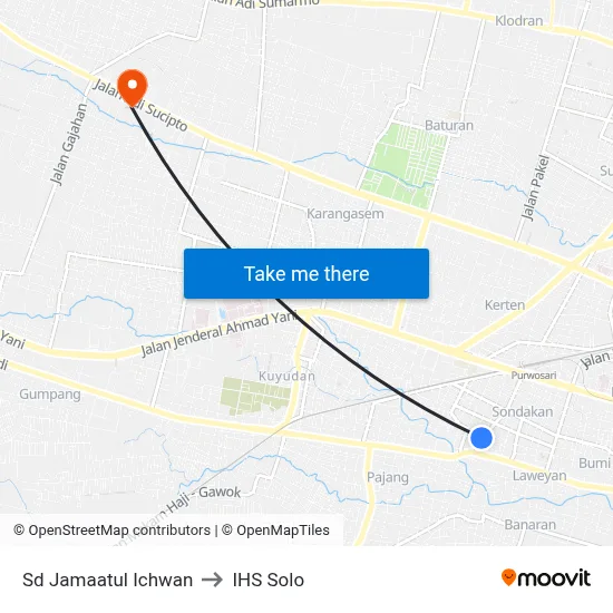 Sd Jamaatul Ichwan to IHS Solo map