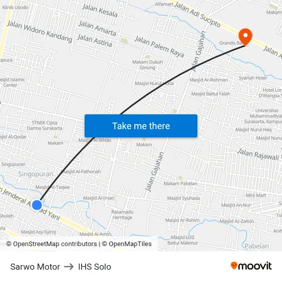 Sarwo Motor to IHS Solo map