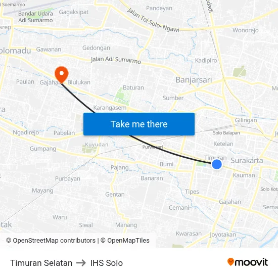 Timuran Selatan to IHS Solo map