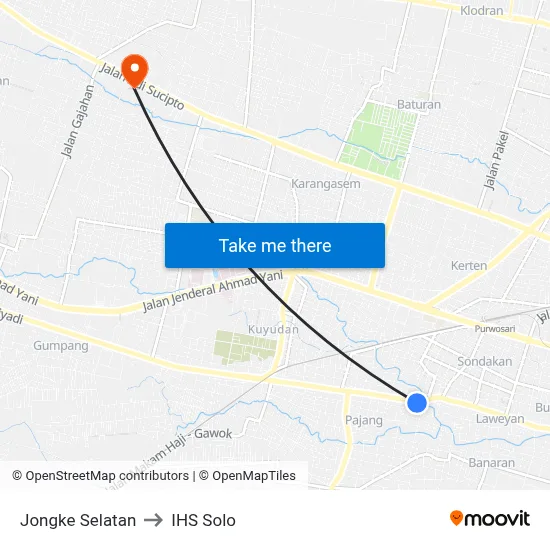 Jongke Selatan to IHS Solo map