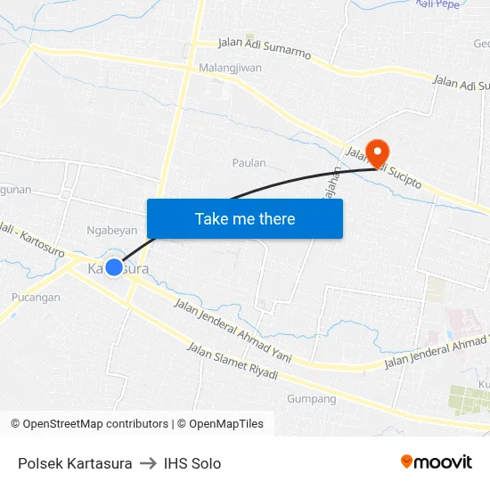 Polsek Kartasura to IHS Solo map