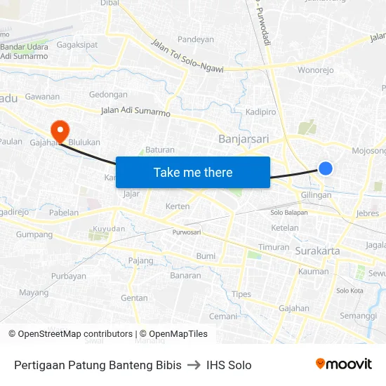 Pertigaan Patung Banteng Bibis to IHS Solo map
