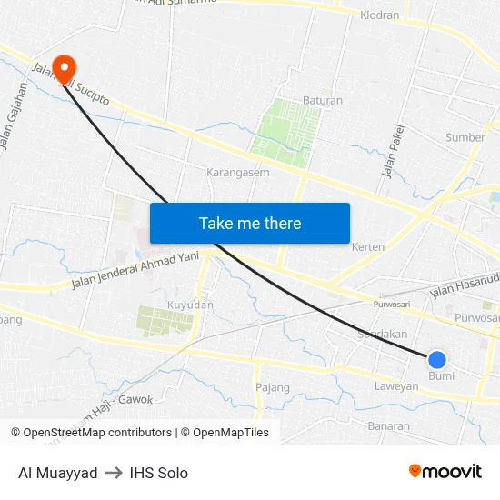 Al Muayyad to IHS Solo map