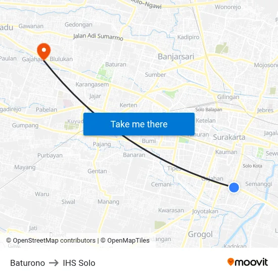Baturono to IHS Solo map