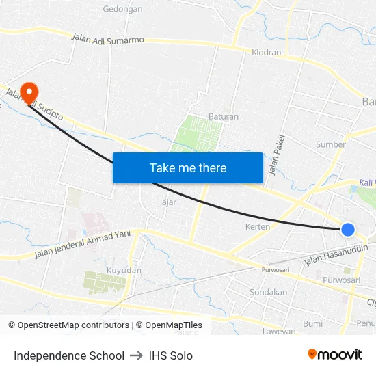 Independence School to IHS Solo map