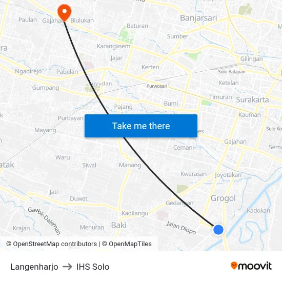 Langenharjo to IHS Solo map
