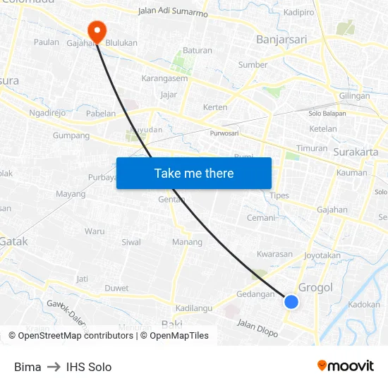 Bima to IHS Solo map