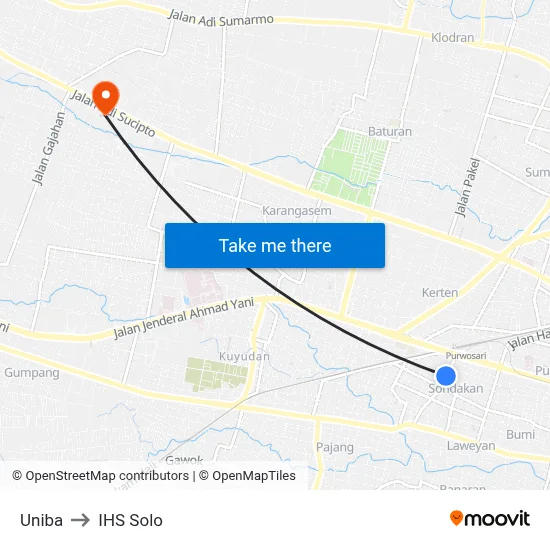 Uniba to IHS Solo map