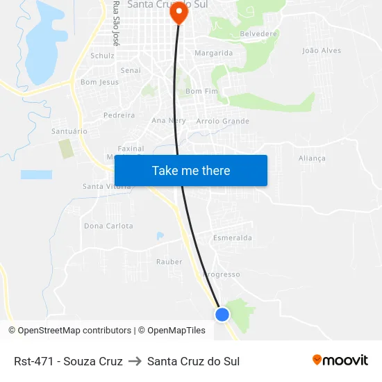 Rst-471 - Souza Cruz to Santa Cruz do Sul map