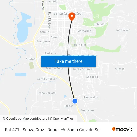 Rst-471 - Souza Cruz - Dobra to Santa Cruz do Sul map