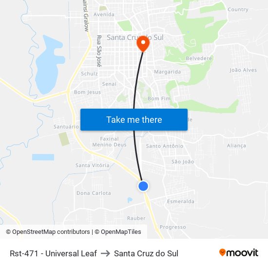 Rst-471 - Universal Leaf to Santa Cruz do Sul map