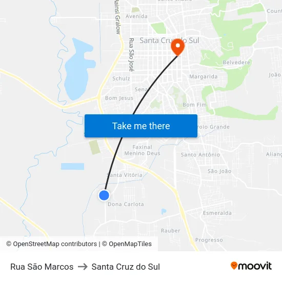 Rua São Marcos to Santa Cruz do Sul map