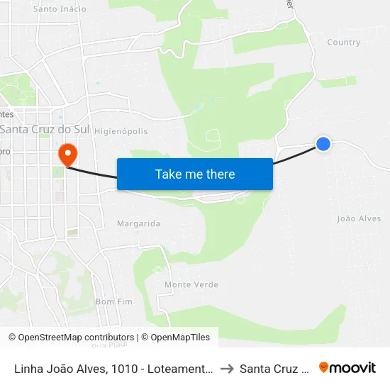 Linha João Alves, 1010 - Loteamento Terra Vista to Santa Cruz do Sul map