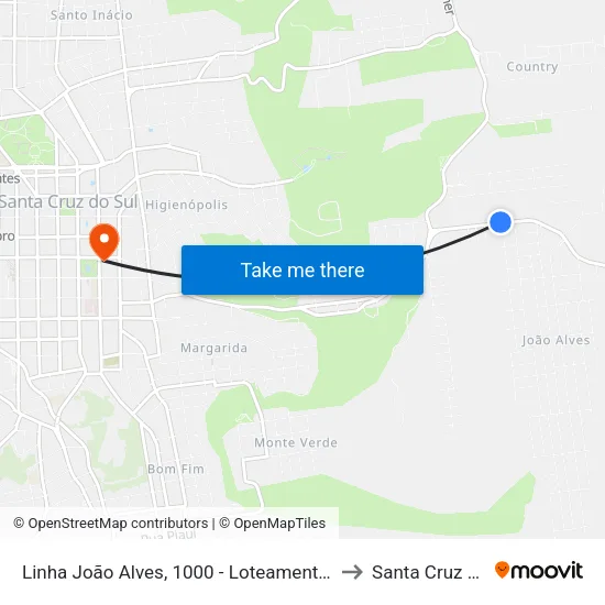 Linha João Alves, 1000 - Loteamento Terra Vista to Santa Cruz do Sul map