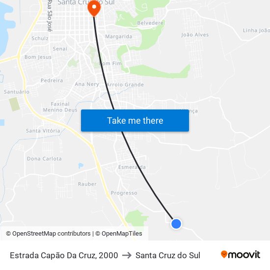Estrada Capão Da Cruz, 2000 to Santa Cruz do Sul map
