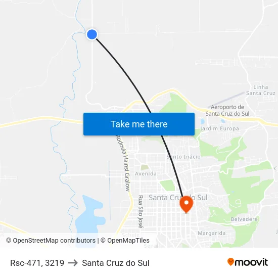 Rsc-471, 3219 to Santa Cruz do Sul map