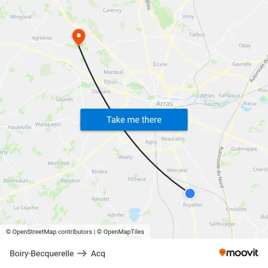 Boiry-Becquerelle to Acq map