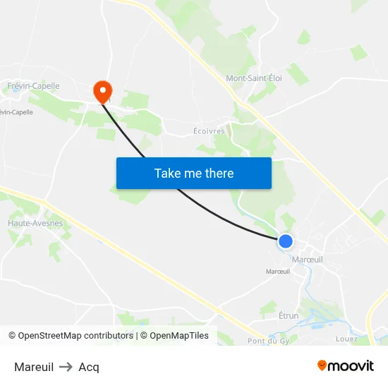 Mareuil to Acq map
