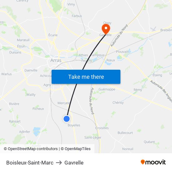 Boisleux-Saint-Marc to Gavrelle map