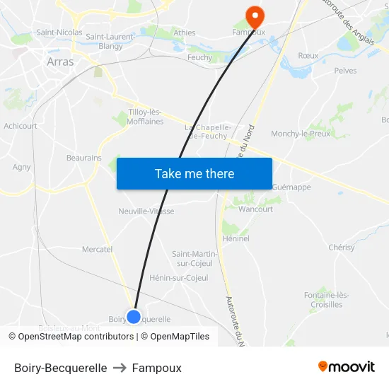 Boiry-Becquerelle to Fampoux map