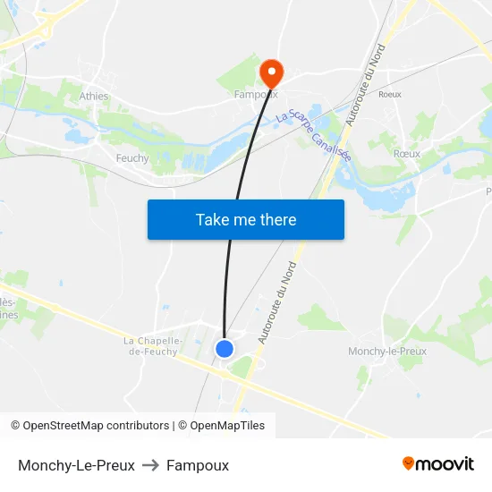 Monchy-Le-Preux to Fampoux map