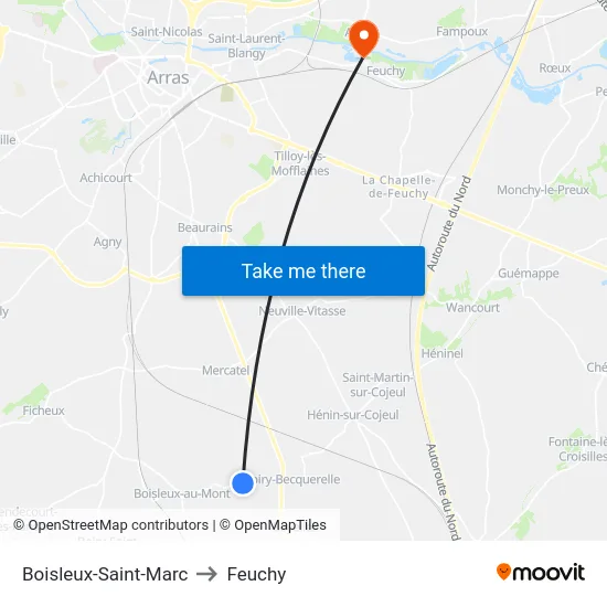 Boisleux-Saint-Marc to Feuchy map