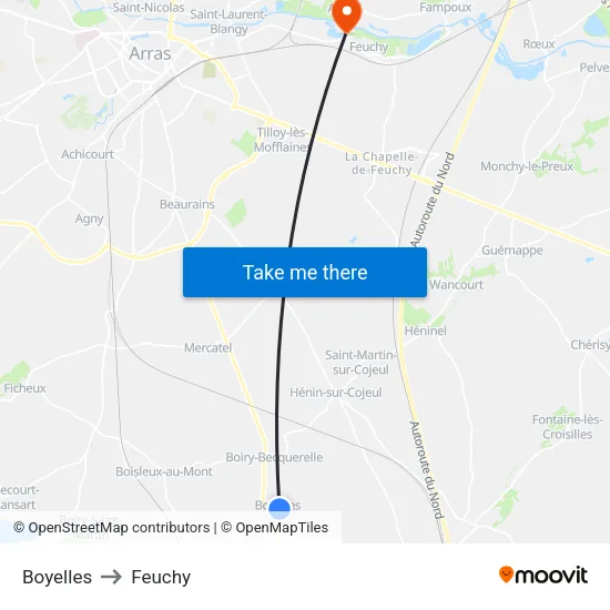 Boyelles to Feuchy map