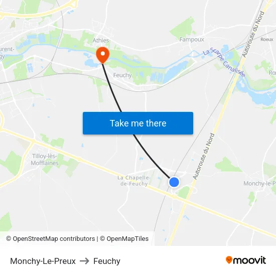 Monchy-Le-Preux to Feuchy map