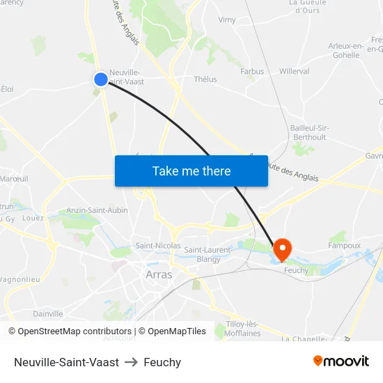 Neuville-Saint-Vaast to Feuchy map