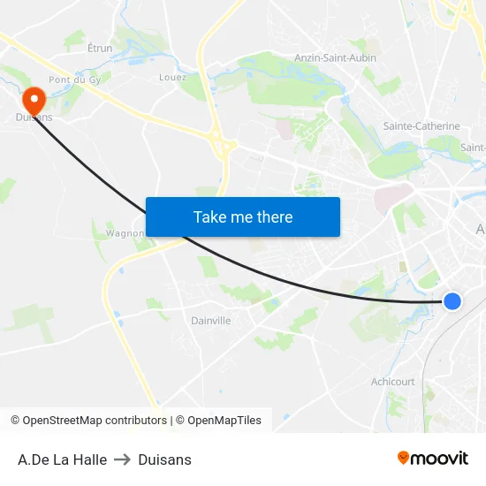 A.De La Halle to Duisans map