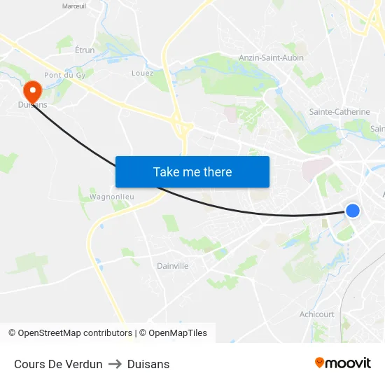 Cours De Verdun to Duisans map