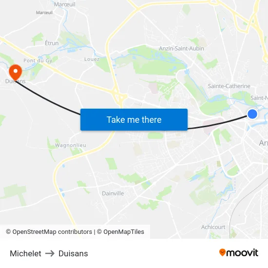 Michelet to Duisans map