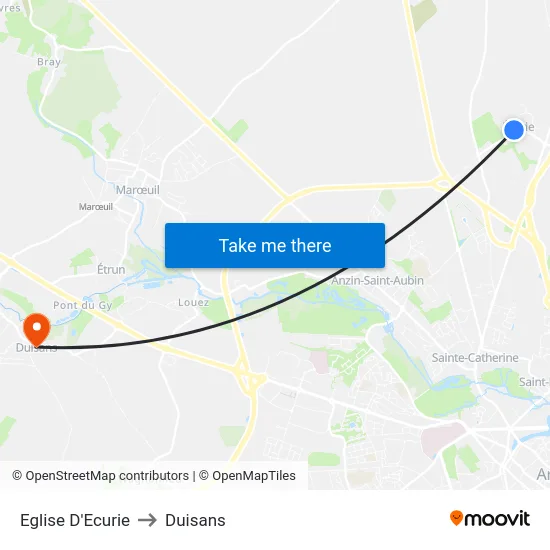 Eglise D'Ecurie to Duisans map