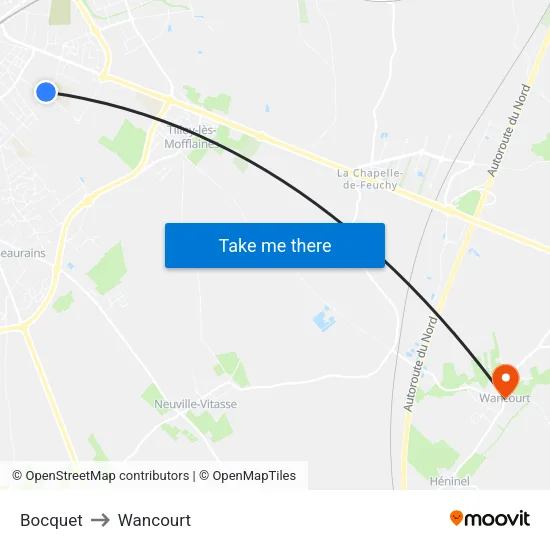 Bocquet to Wancourt map