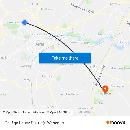 Collège Louez Dieu to Wancourt map