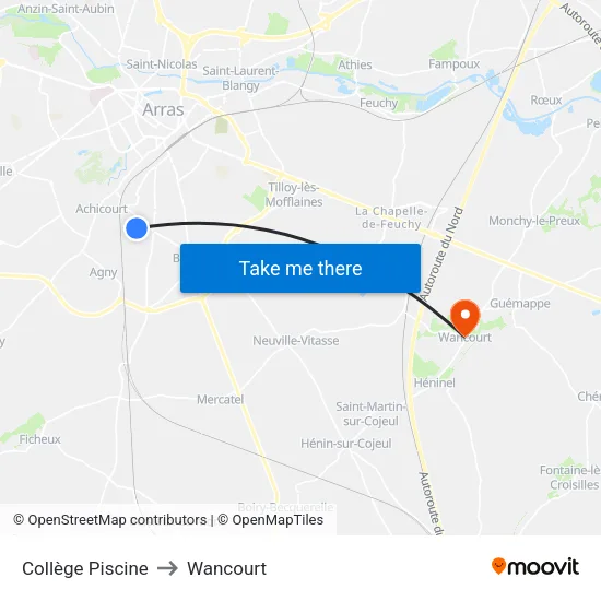 Collège Piscine to Wancourt map