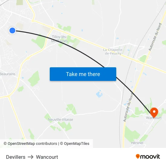 Devillers to Wancourt map