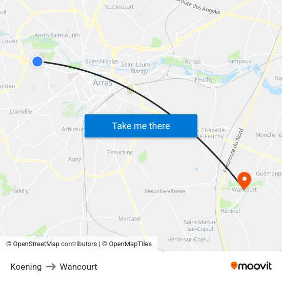 Koening to Wancourt map