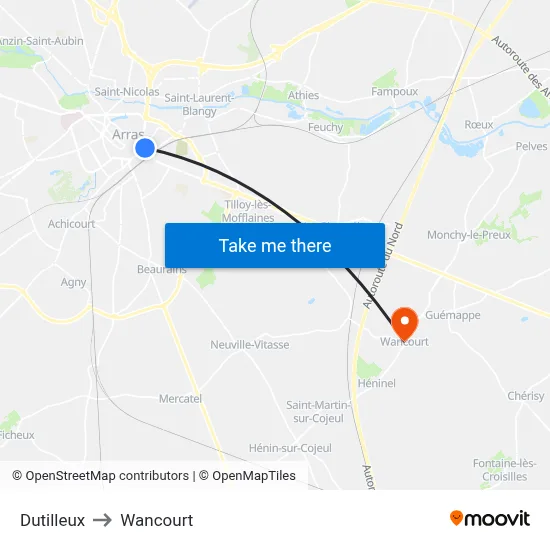 Dutilleux to Wancourt map
