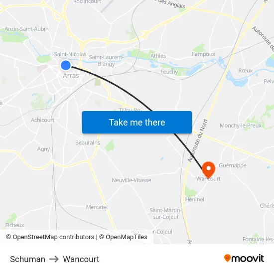 Schuman to Wancourt map