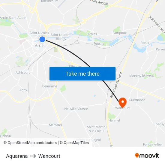 Aquarena to Wancourt map