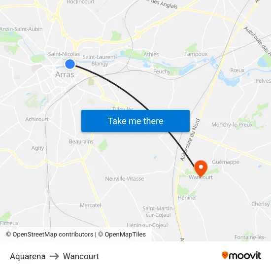 Aquarena to Wancourt map